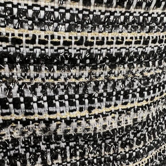 NWT Loft Black White Gold Metallic Stripes A-Line Tweed Lined Mini Skirt Sz 6 - Picture 7 of 10